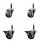 Service Caster 3'' Gray Poly Wheel Swivel 3/4'' Expanding Stem Caster Set 2 Brakes, 4PK SCC-EX20S314-PPUB-2-PLB-2-34 - alternate 1